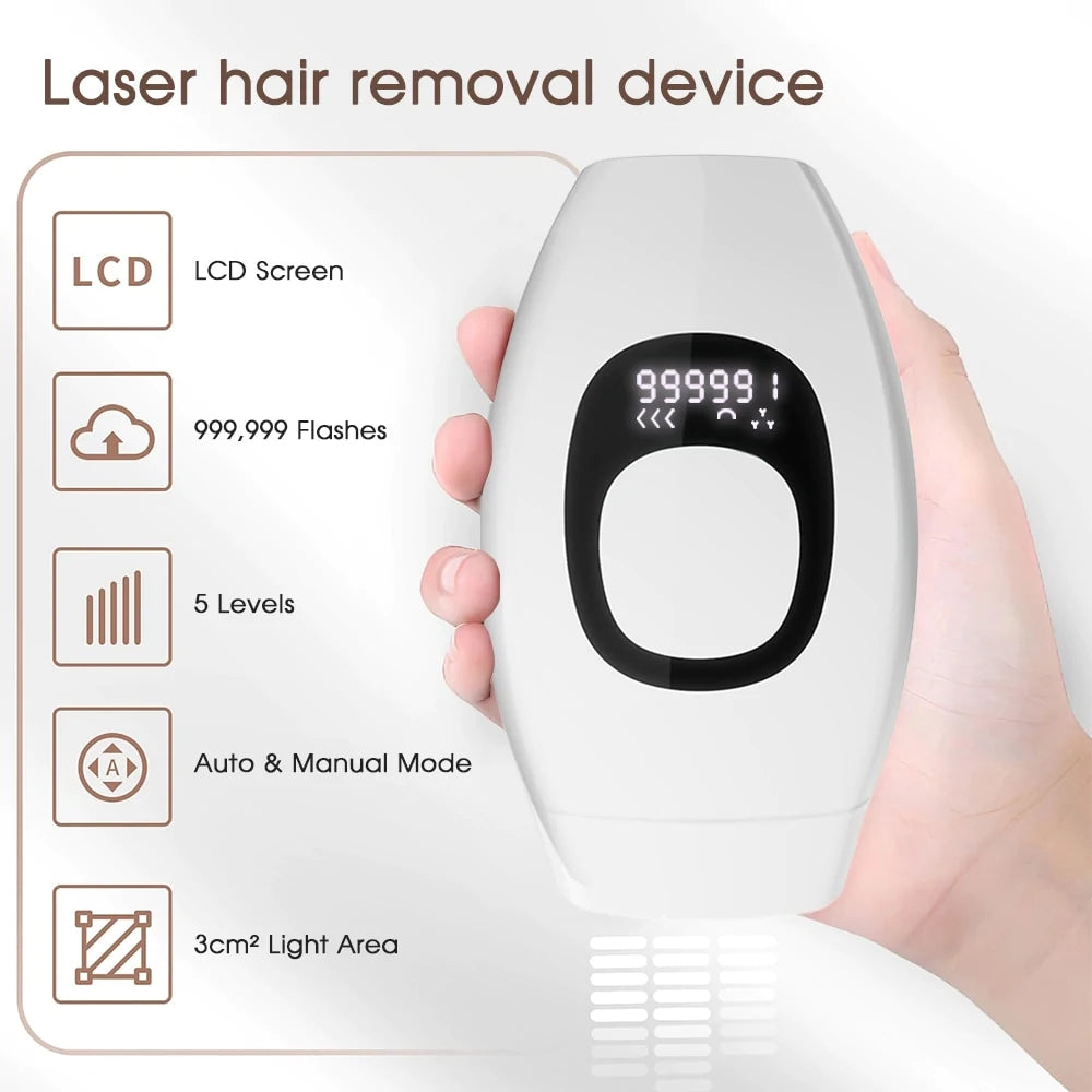 Rejeuna™ IPL Laser Hair Removal with 5℃ Ice Cooling, Painless IPL Laser Hair Removal Device 3 In 1 for Women Men Electrolysis Permanent Epilator on Face Body Depilation