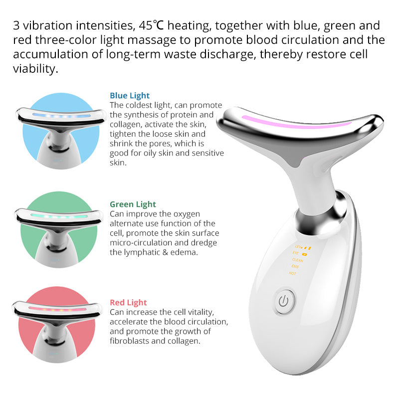 Rejeuna™ Thermal Neck Sculptor - 3-in-1 LED Light Facial and Neck Massager - Rejuvenation, Relaxation & Firmness